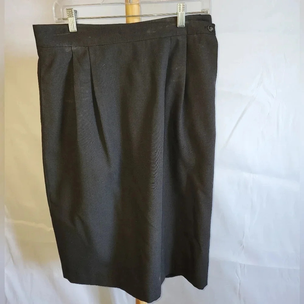 Vintage Braemar Diana Charles Black Pocket Back Slit Size 14